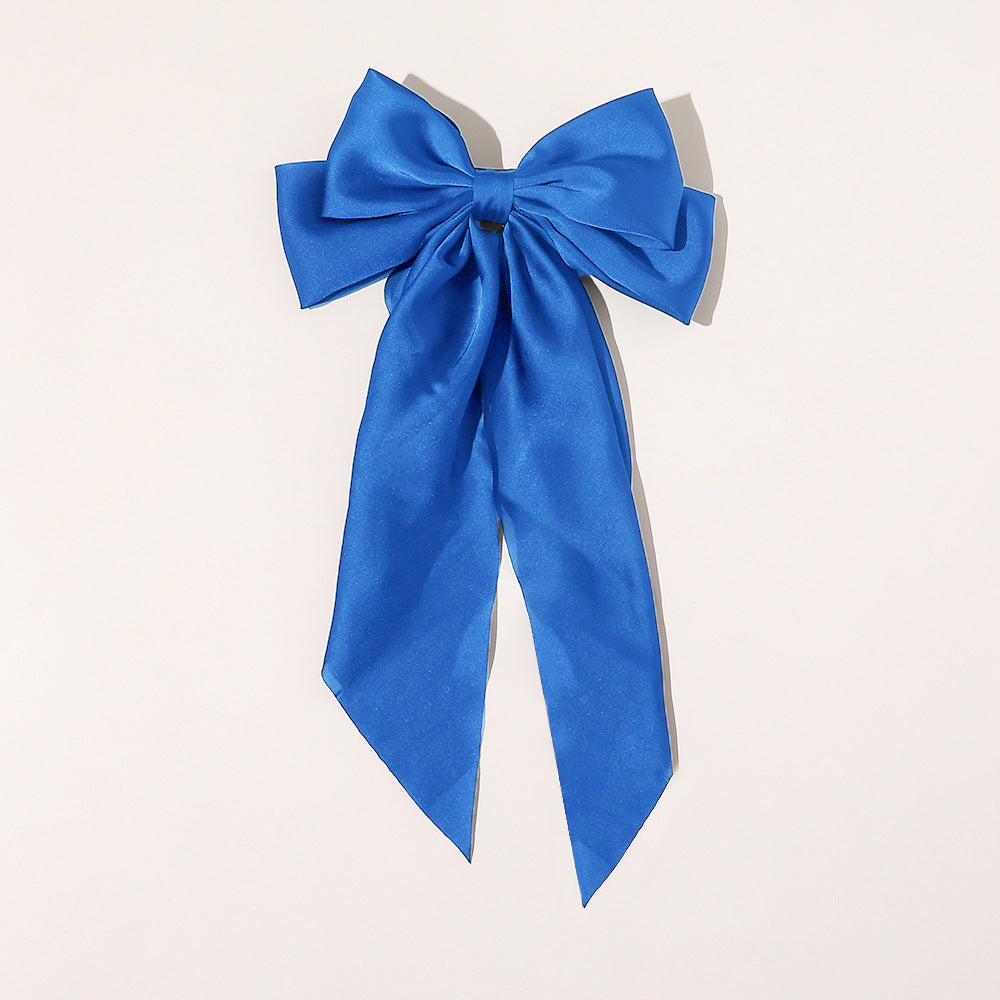 Large Silky Hair Bows For Women Girls Ribbon Barrettes Big Hair Bow