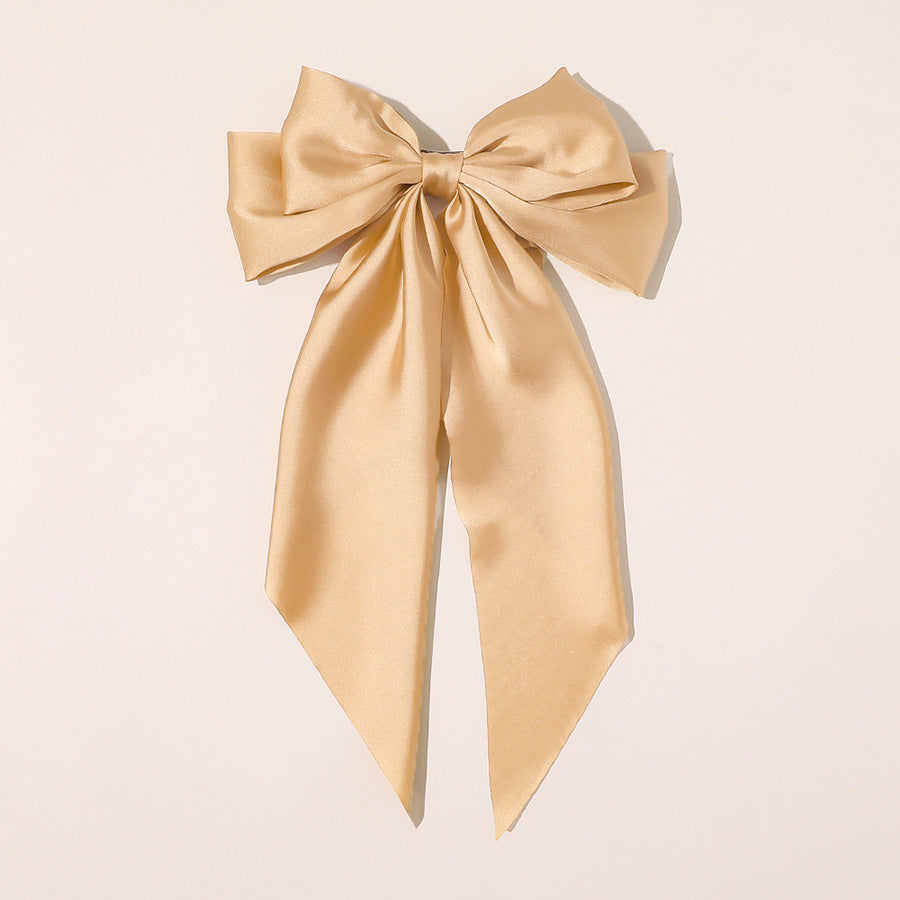 Large Silky Hair Bows For Women Girls Ribbon Barrettes Big Hair Bow