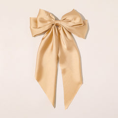 Large Silky Hair Bows For Women Girls Ribbon Barrettes Big Hair Bow