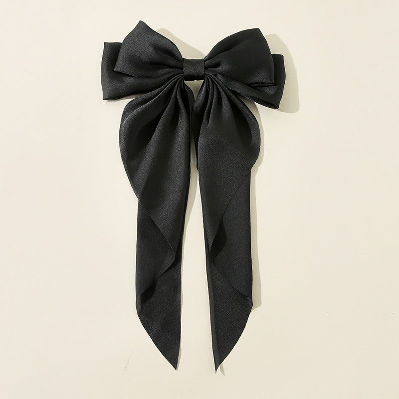 Large Silky Hair Bows For Women Girls Ribbon Barrettes Big Hair Bow