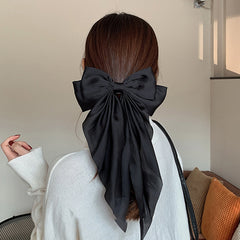 Large Silky Hair Bows For Women Girls Ribbon Barrettes Big Hair Bow