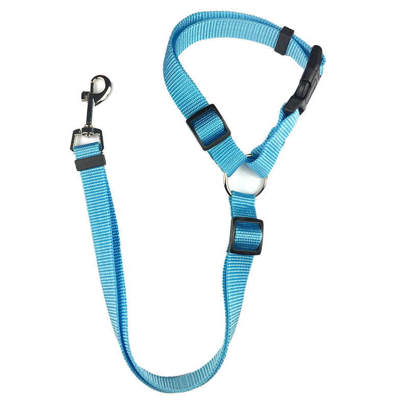 2 In 1 Pet Car Seat Belt Nylon Lead Leash Backseat Safety Belt Adjustable