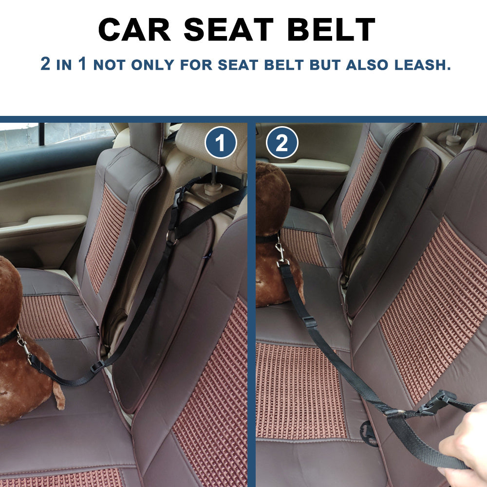 Adjustable Pet Car Seat Belt and Leash for Dogs Cats