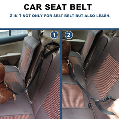 Adjustable Pet Car Seat Belt and Leash for Dogs Cats