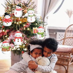 6pcs Snowman Christmas Tree Ornaments - Cute Winter Decor