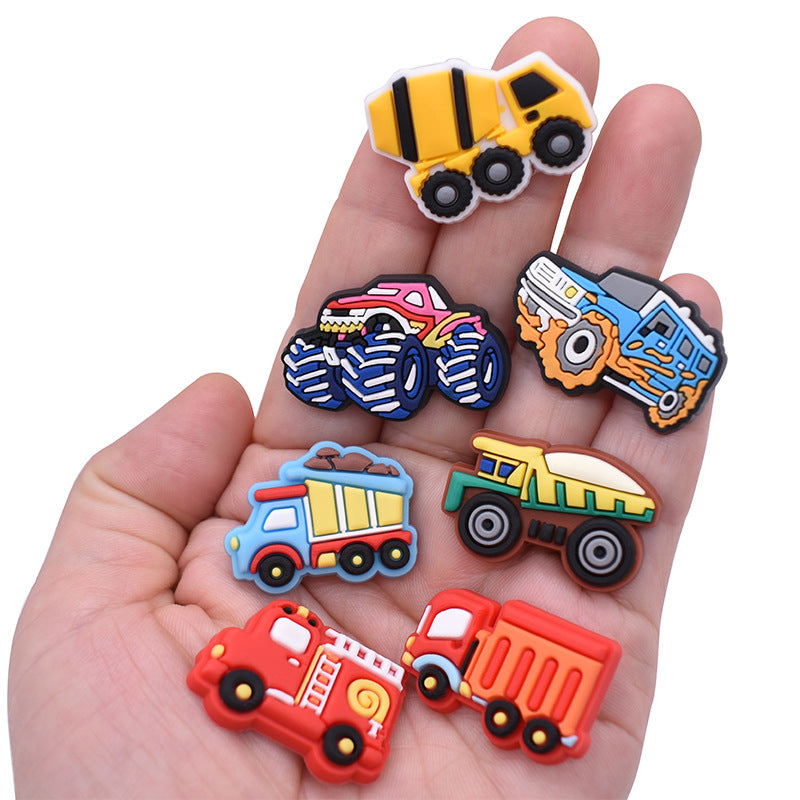 18pcs Truck Pattern Shoe Charms PVC Shoe Decoration Accessories For Clog