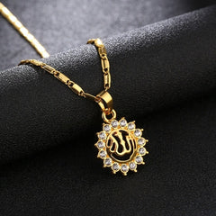 Vintage Zircon Sun Pendant Necklace for Men