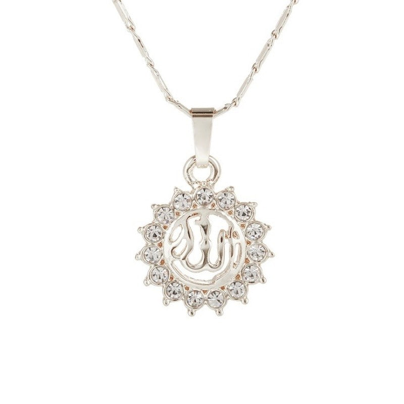 Vintage Zircon Sun Pendant Necklace for Men