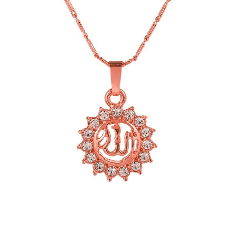 Vintage Zircon Sun Pendant Necklace for Men