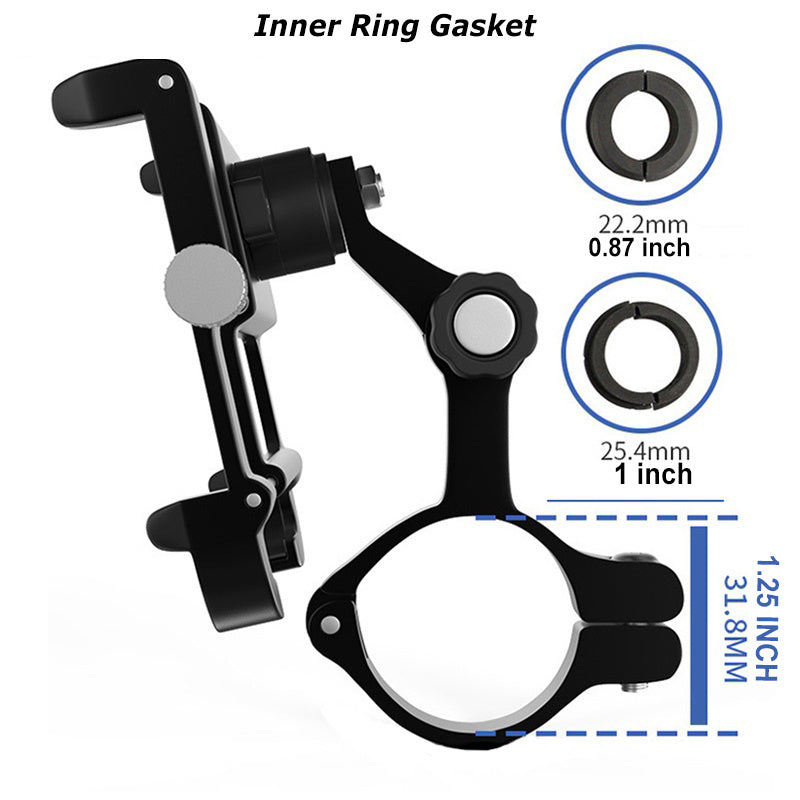360 Rotatable Aluminum Motorcycle Phone Holder for Cycling