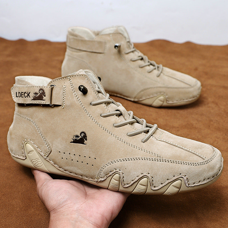 Men's Non Slip Breathable Casual Sneakers Hook And Loop Fastener Boots