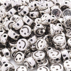 100pcs 7mm Antique Smile Beads DIY Spacer Acrylic Beads for Jewelry Making