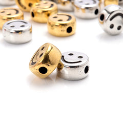 100pcs 7mm Antique Smile Beads DIY Spacer Acrylic Beads for Jewelry Making