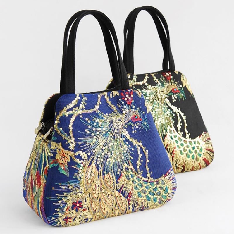 Sequin Embroidery Handbag Canvas Tote Bag