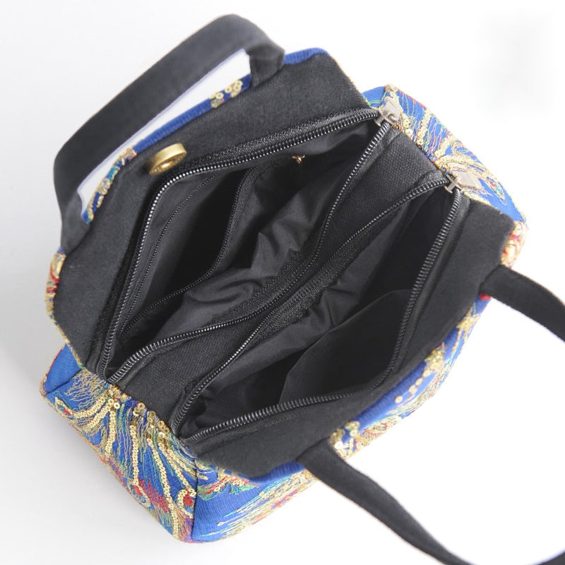 Sequin Embroidery Handbag Canvas Tote Bag