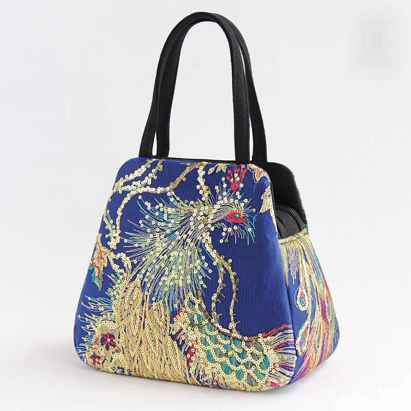 Sequin Embroidery Handbag Canvas Tote Bag