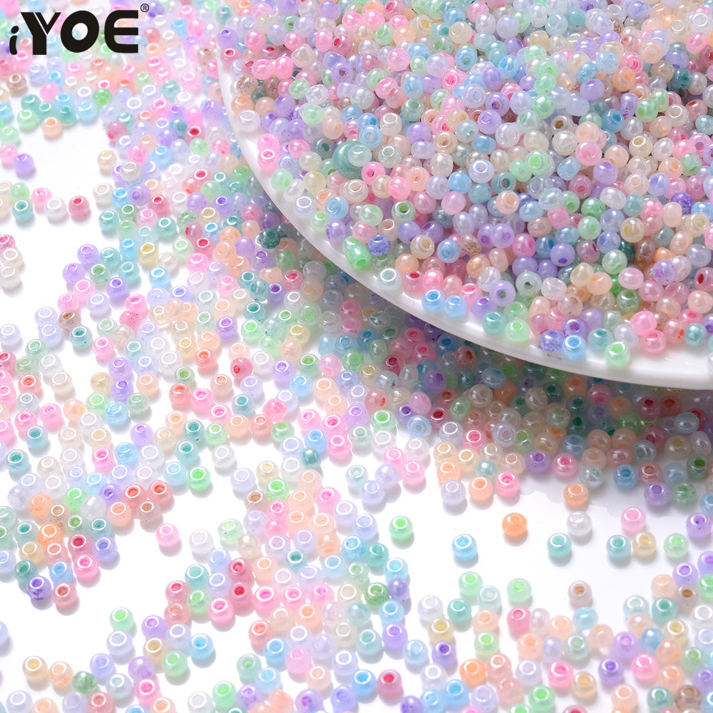 1000pcs 2mm Colorful Milk Bubble Seed Beads Glass Spacer Beads