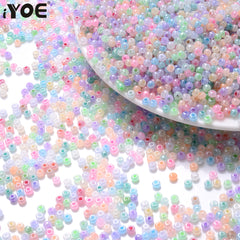 1000pcs 2mm Colorful Milk Bubble Seed Beads Glass Spacer Beads