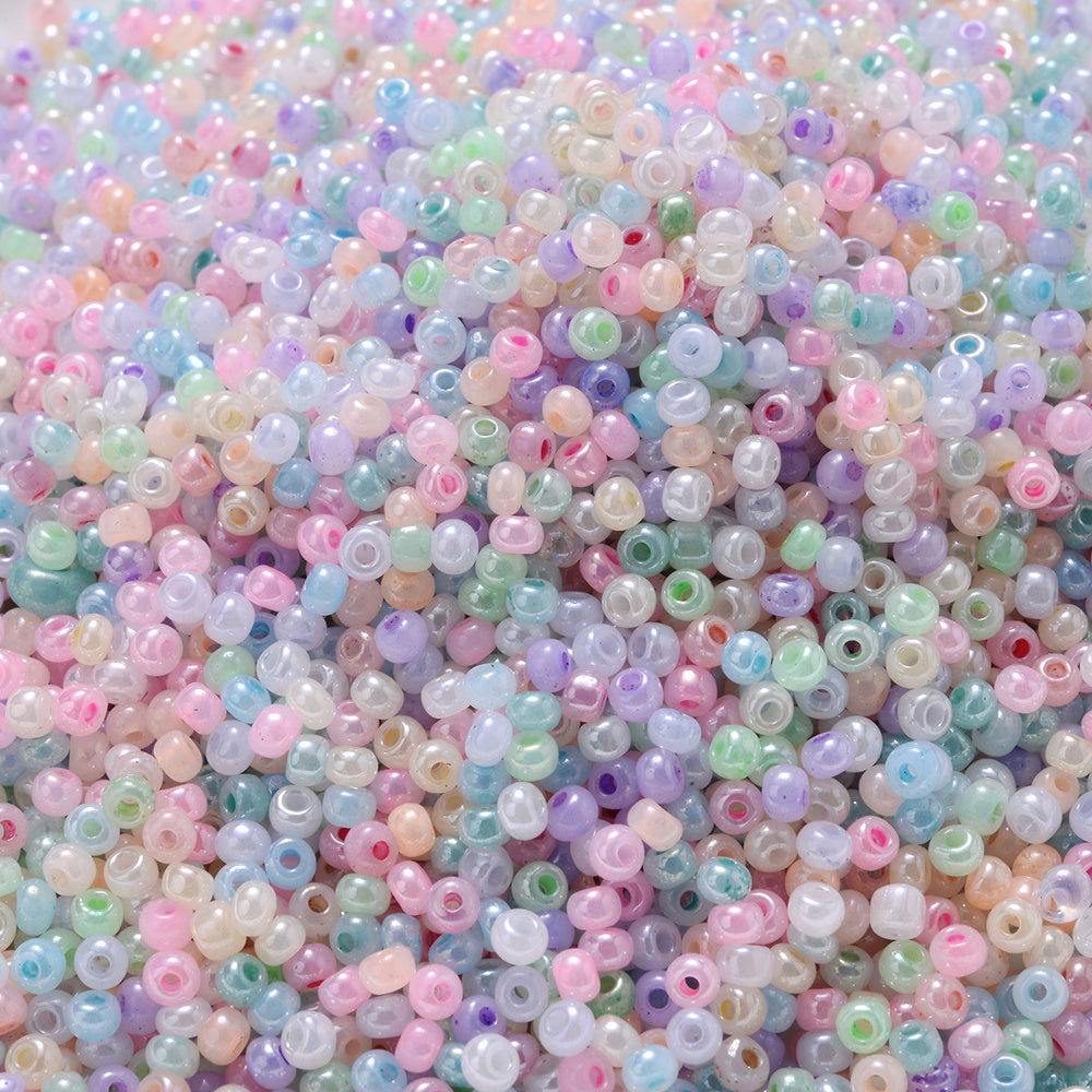 1000pcs 2mm Colorful Milk Bubble Seed Beads Glass Spacer Beads