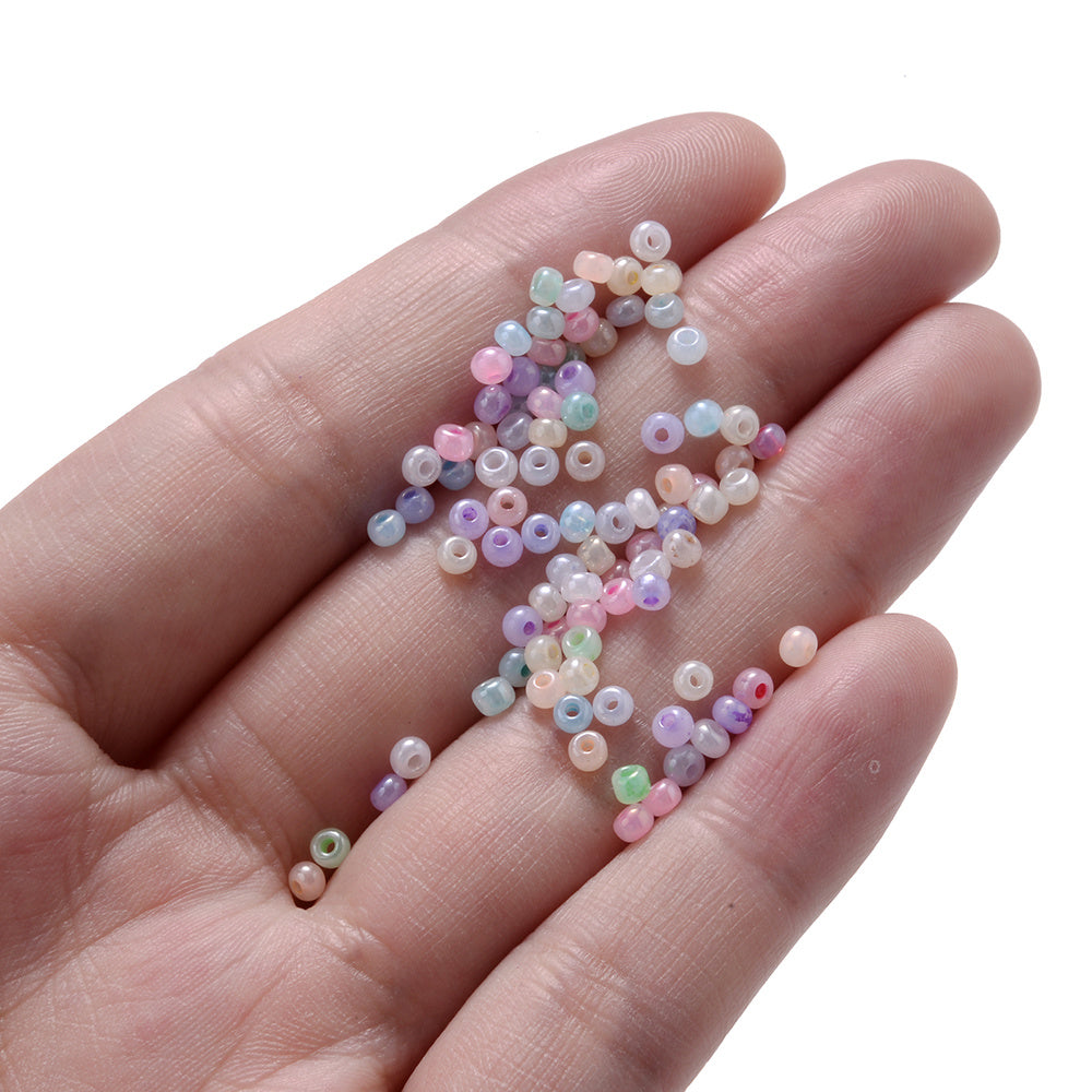 1000pcs 2mm Colorful Milk Bubble Seed Beads Glass Spacer Beads