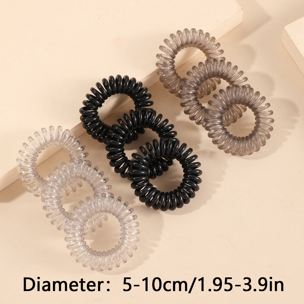 9pcs Spiral Hair Ties for Thick Hair, No Crease, All Hair Types