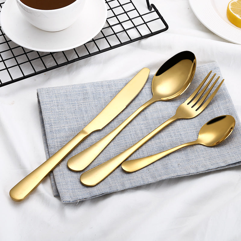 4pcs Stainless Steel Hotel Cutlery Set Dinnerware Set
