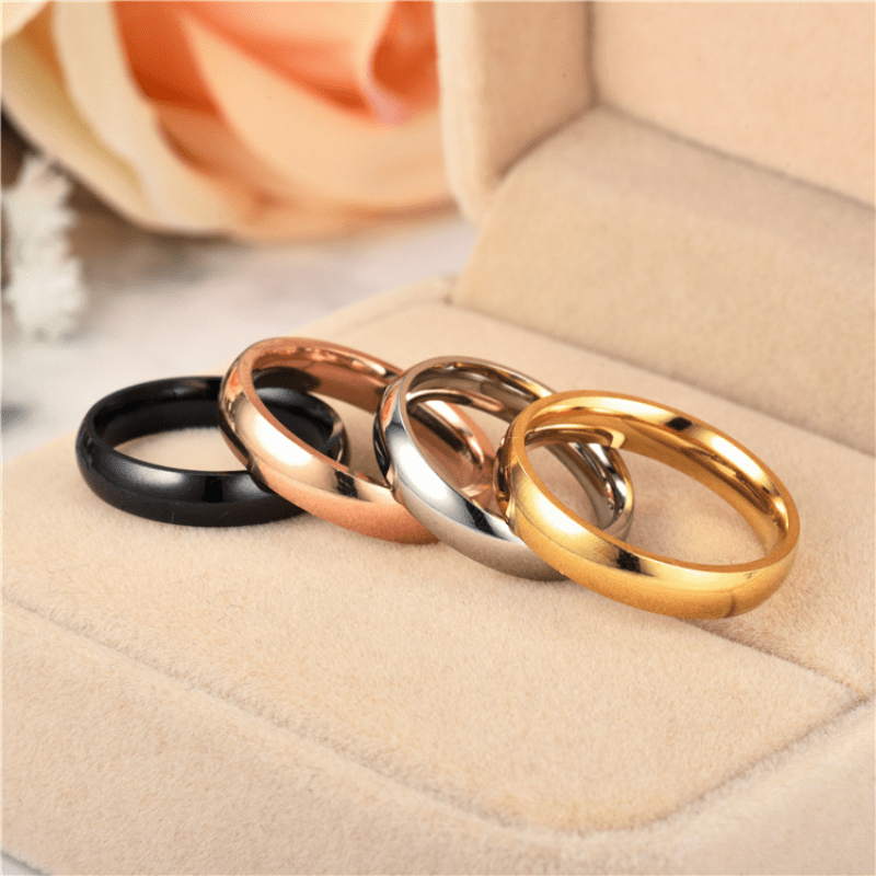 Stainless Steel High Polish Wedding Band Ring