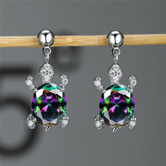 Gradient Rainbow Turtle Earrings for Women