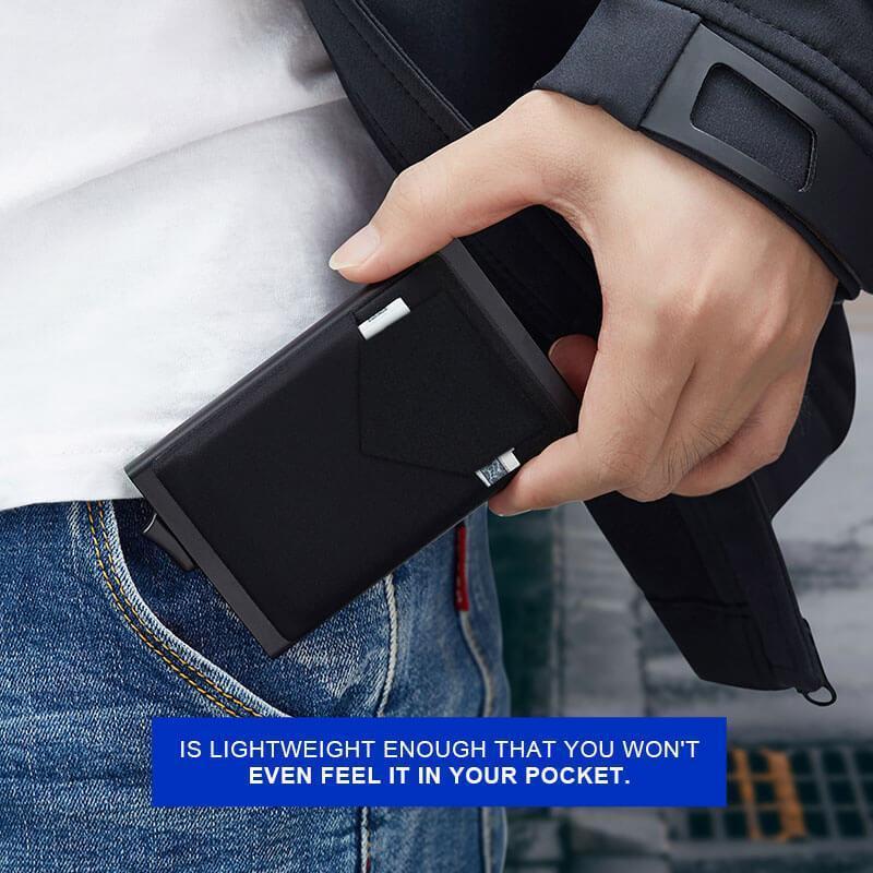 Pop Up Minimalist Metal Wallet Card Holder Thin Slim Purse