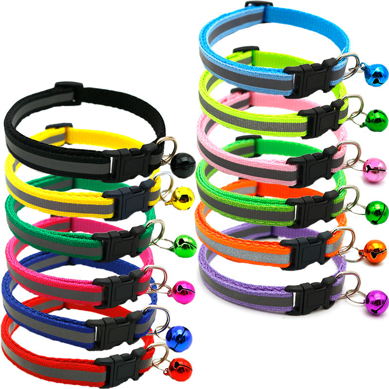 Reflective Pet Collar with Bell for Dogs and Cats