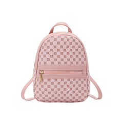 Geo Pattern Zipper Backpack Women's Faux Leather Backpack For Work & School