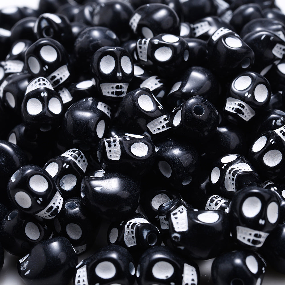 30 Acrylic Skull Spacer Beads For DIY Bracelet Necklace Making