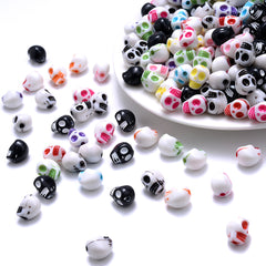 30 Acrylic Skull Spacer Beads For DIY Bracelet Necklace Making