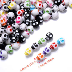 30 Acrylic Skull Spacer Beads For DIY Bracelet Necklace Making