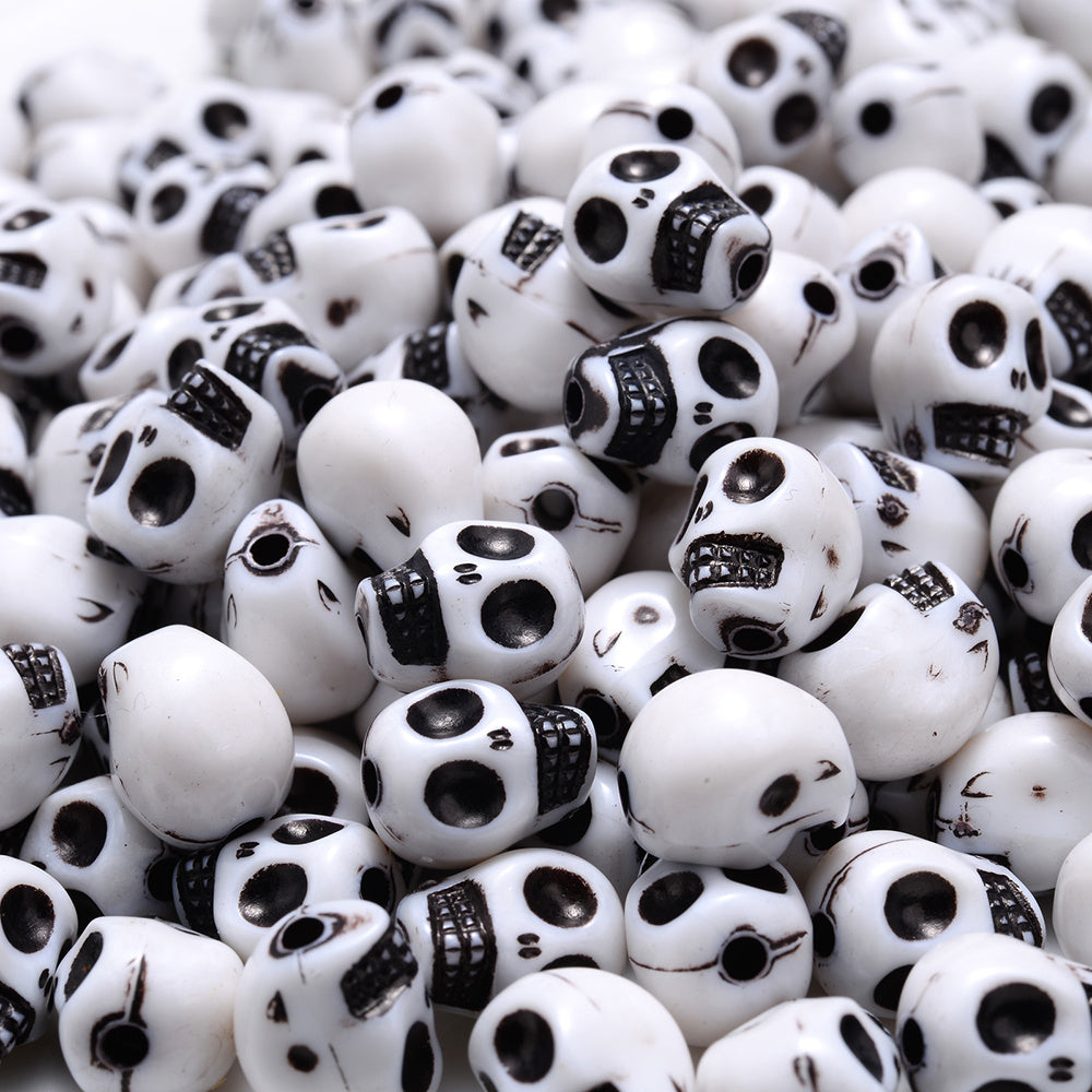 30 Acrylic Skull Spacer Beads For DIY Bracelet Necklace Making
