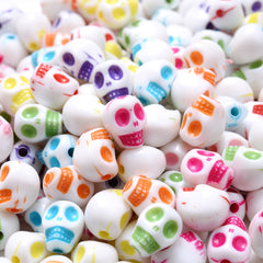 30 Acrylic Skull Spacer Beads For DIY Bracelet Necklace Making