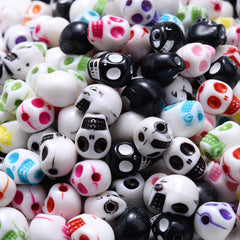 30 Acrylic Skull Spacer Beads For DIY Bracelet Necklace Making