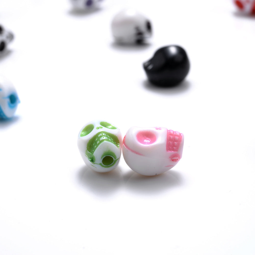 30 Acrylic Skull Spacer Beads For DIY Bracelet Necklace Making