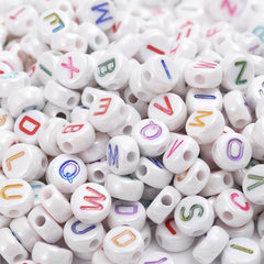 100pcs Random Mix Letter Beads Acrylic Spacer Alphabet DIY