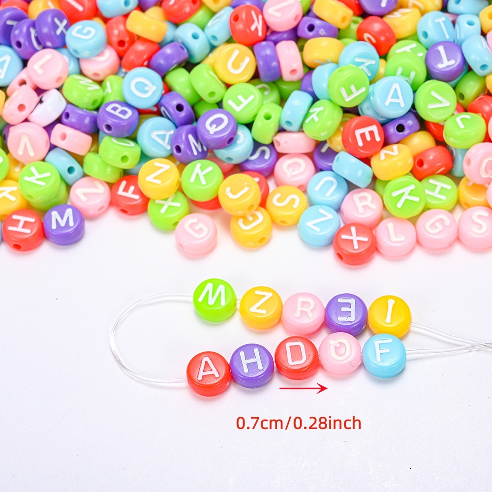 100pcs Random Mix Letter Beads Acrylic Spacer Alphabet DIY