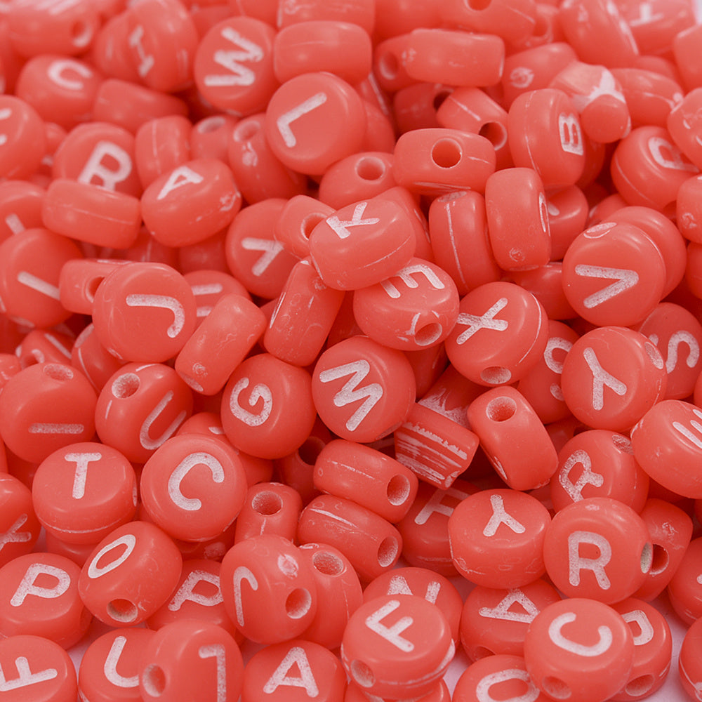 100pcs Random Mix Letter Beads Acrylic Spacer Alphabet DIY