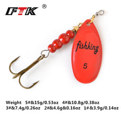 10 8g Fishing Spinner Spoon Lure with Treble Hook