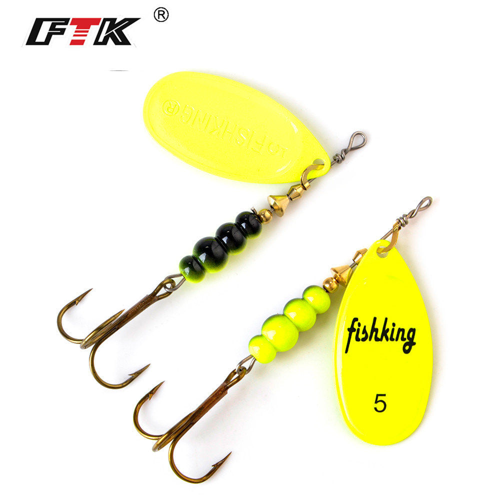 10 8g Fishing Spinner Spoon Lure with Treble Hook