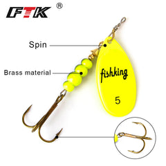 10 8g Fishing Spinner Spoon Lure with Treble Hook