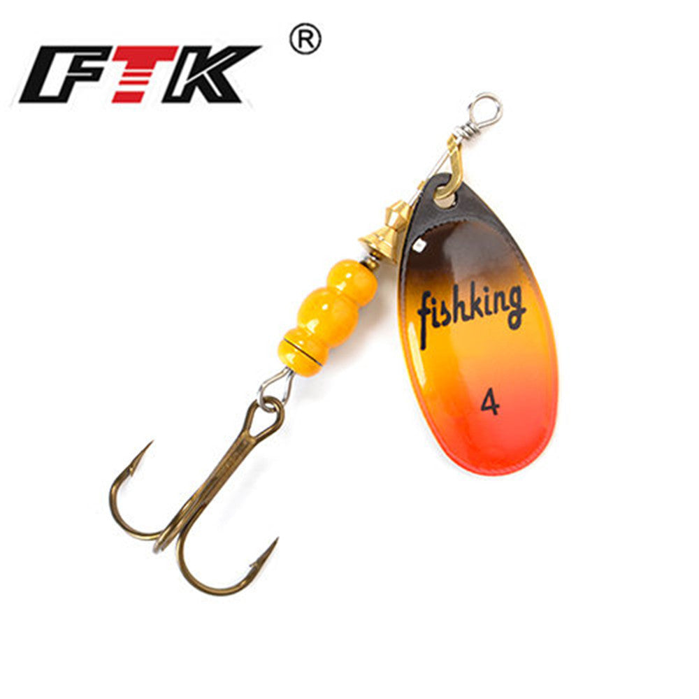 10 8g Fishing Spinner Spoon Lure with Treble Hook