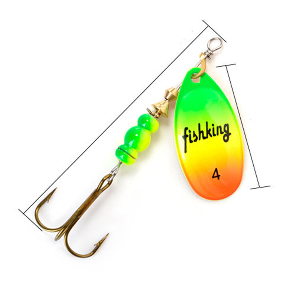 10 8g Fishing Spinner Spoon Lure with Treble Hook