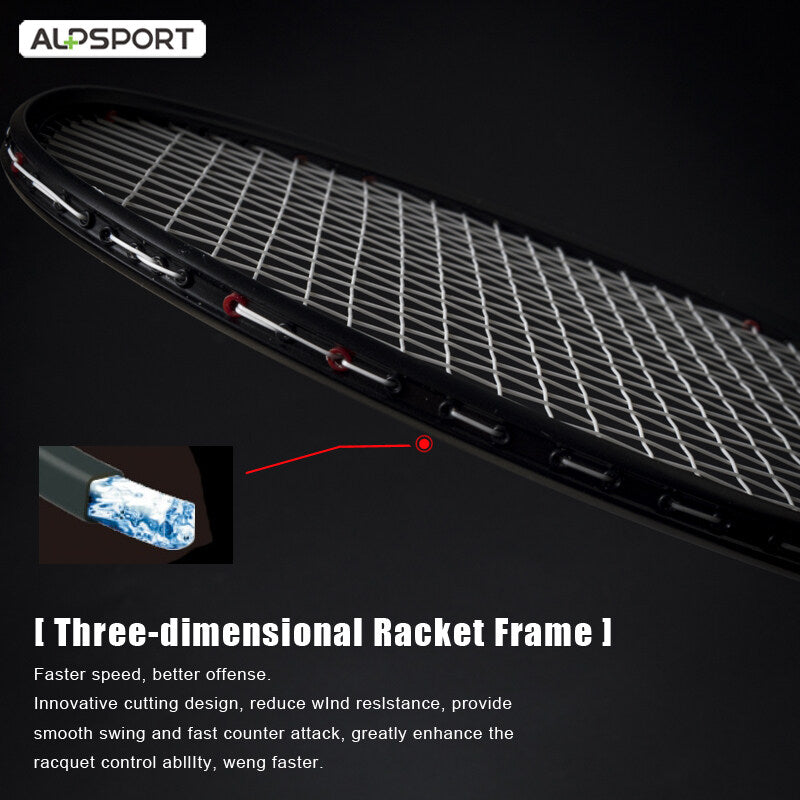 2pcs Alp XHP 100 Carbon Fiber Badminton Racket 6U 72g 30lbs Tension