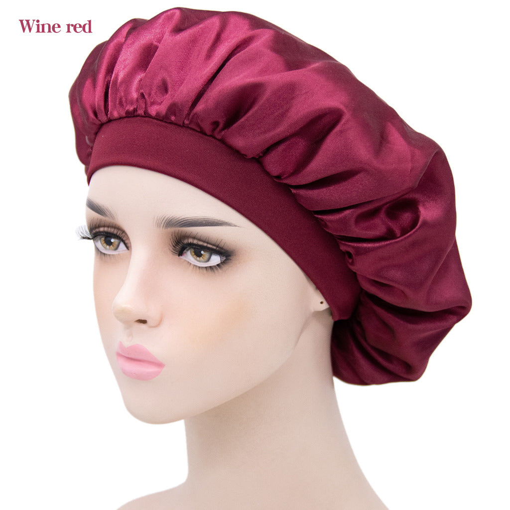 Satin Bonnet for Nighttime Sleeping & Showering
