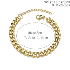Men's Titanium Cuban Bracelet Chain Jewelry