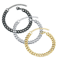 Men's Titanium Cuban Bracelet Chain Jewelry